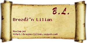Brezán Lilian névjegykártya